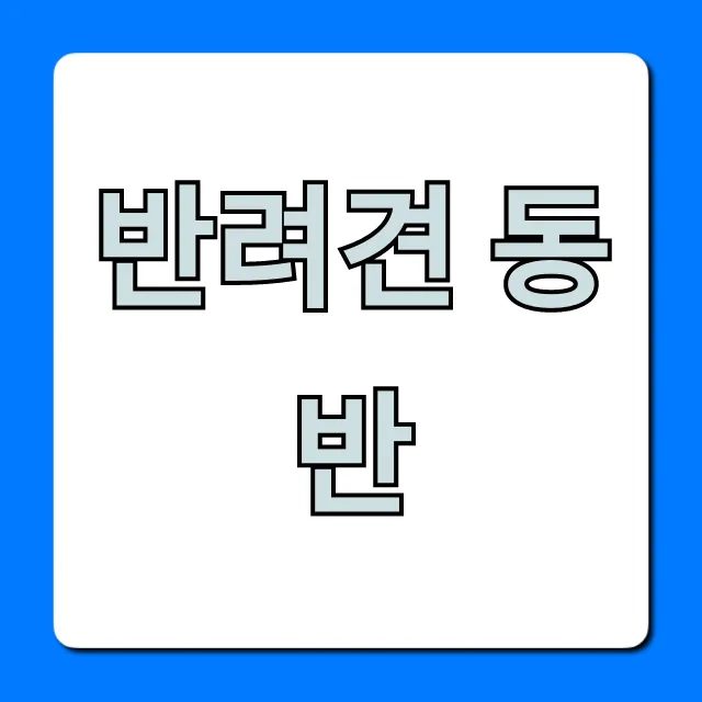 반려견 동반 행복한 나들이 완벽 가이드