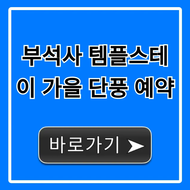 부석사 템플스테이 가을 단풍 예약 완벽 가이드