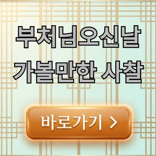 부처님오신날 가볼만한 사찰 총정리! 연등축제 꿀팁