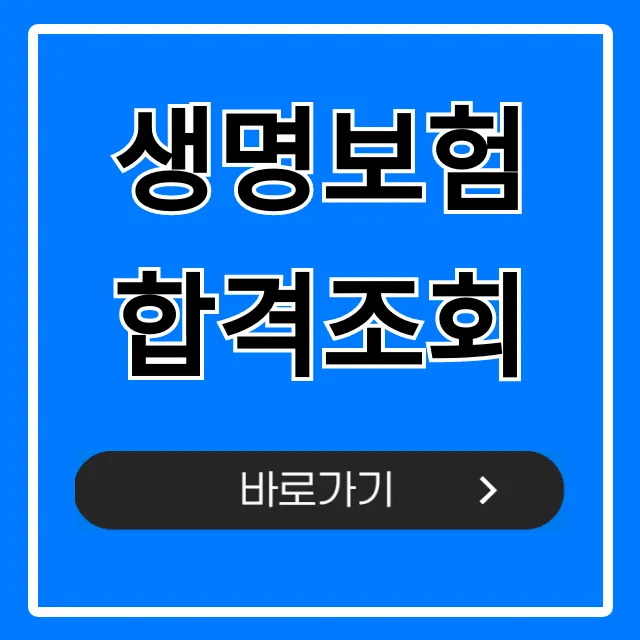 생명보험 합격조회, 심사 결과 초간단 확인 방법