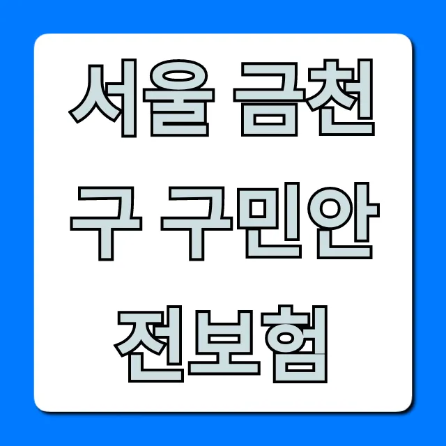 서울 금천구 구민안전보험, 무료 혜택 총정리! 서울 금천구 구민안전보험, 무료 혜택 총정리!