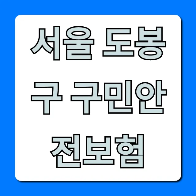 서울 도봉구 구민안전보험: 보장 내용 & 신청 방법 총정리 서울 도봉구 구민안전보험: 보장 내용 & 신청 방법 총정리