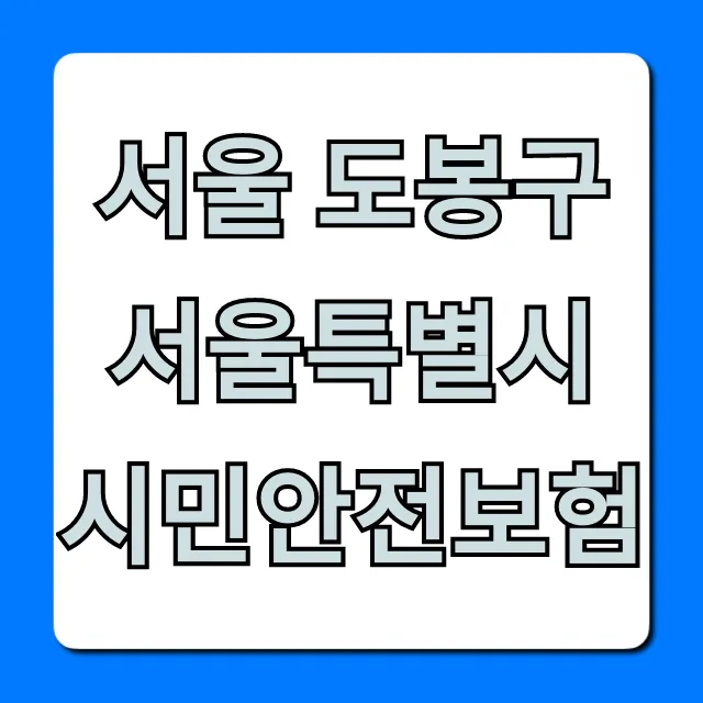 서울 도봉구 서울특별시 시민안전보험 무료 혜택 총정리 서울 도봉구 서울특별시 시민안전보험 무료 혜택 총정리