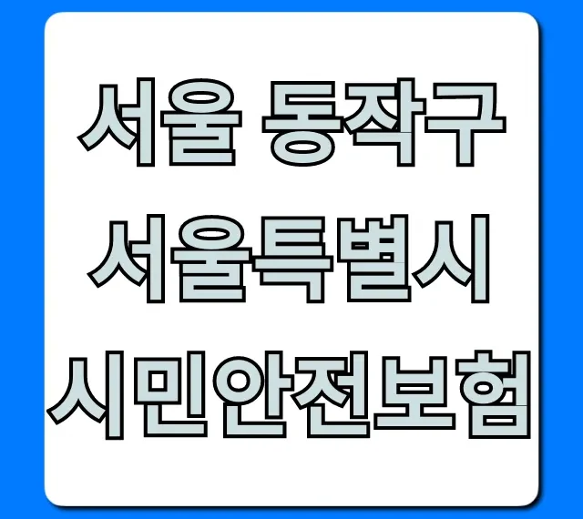 서울 동작구 서울특별시 시민안전보험: 혜택 총정리!