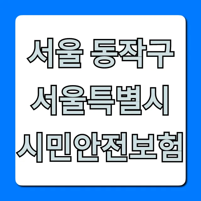 서울 동작구 서울특별시 시민안전보험: 혜택 총정리!
