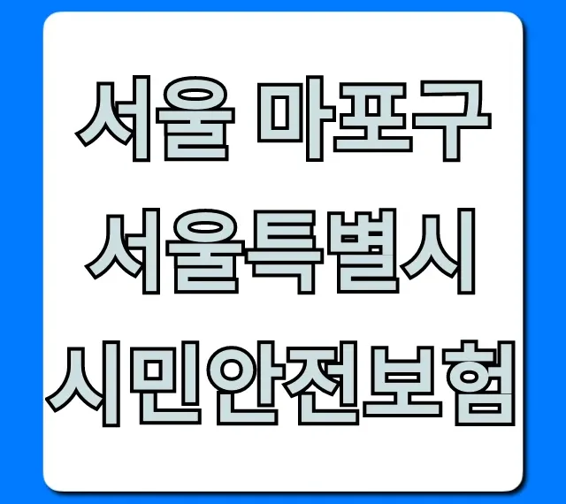서울 마포구 서울특별시 시민안전보험: 필수 혜택 총정리