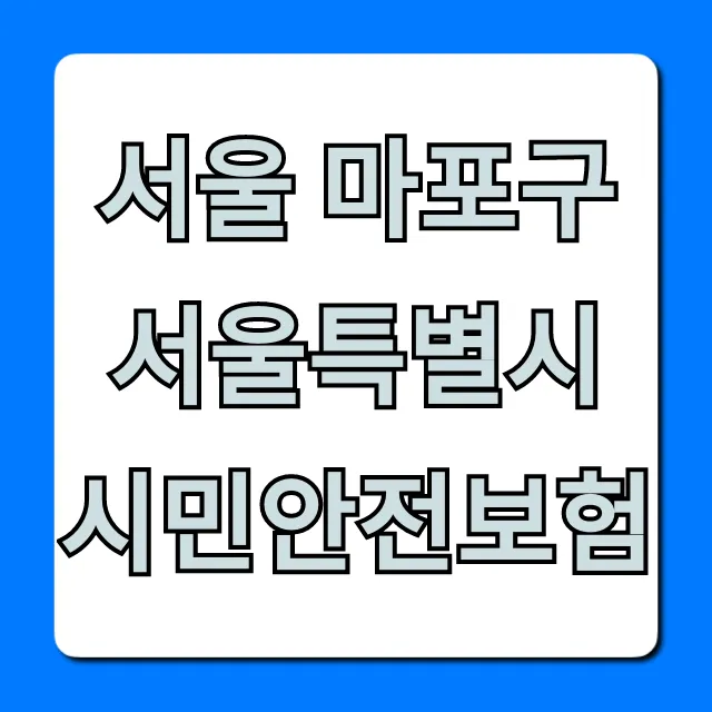 서울 마포구 서울특별시 시민안전보험: 필수 혜택 총정리