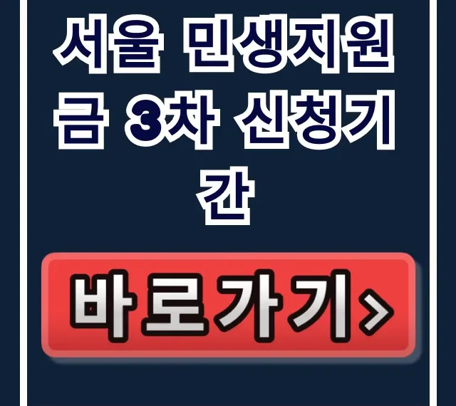서울 민생지원금 3차 신청기간, 소진 임박 놓치면 0원! 서울 민생지원금 3차 신청기간, 소진 임박 놓치면 0원!