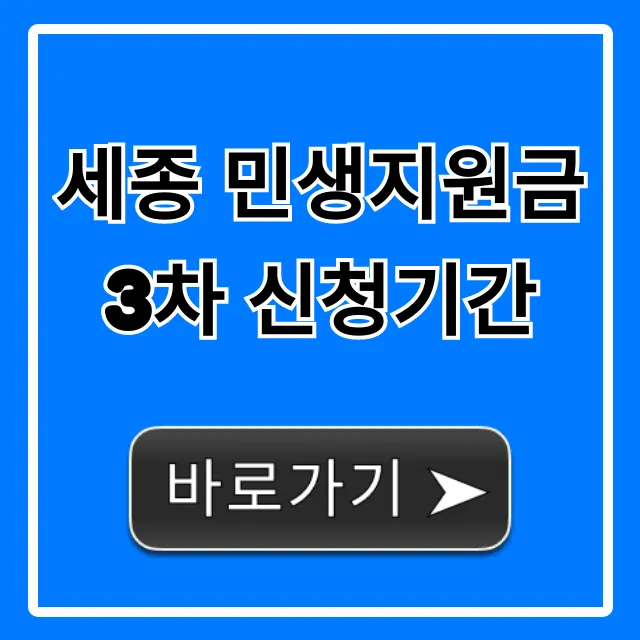 세종 민생지원금 3차 신청기간: 자격 및 신청방법