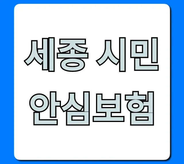 세종 시민안심보험 무료 혜택 총정리