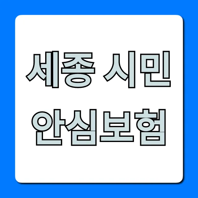 세종 시민안심보험 무료 혜택 총정리 세종 시민안심보험 무료 혜택 총정리