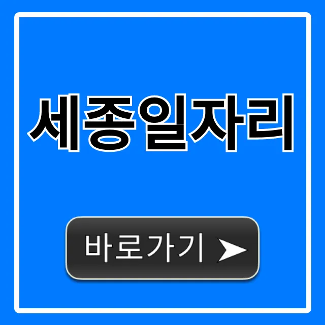 세종일자리, 취업 성공 꿀팁 대방출!