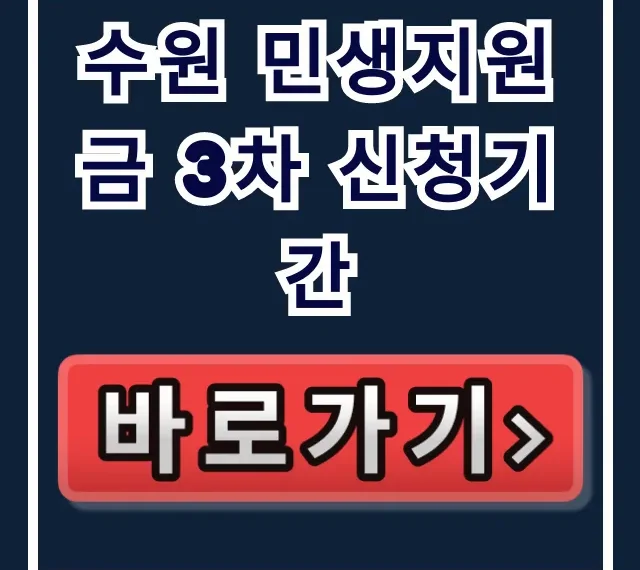 수원 민생지원금 3차 신청기간, 숨은 지원금 소진 임박! 수원 민생지원금 3차 신청기간, 숨은 지원금 소진 임박!