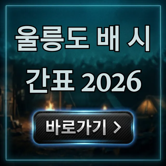 울릉도 배 시간표 2026 예매 할인 총정리