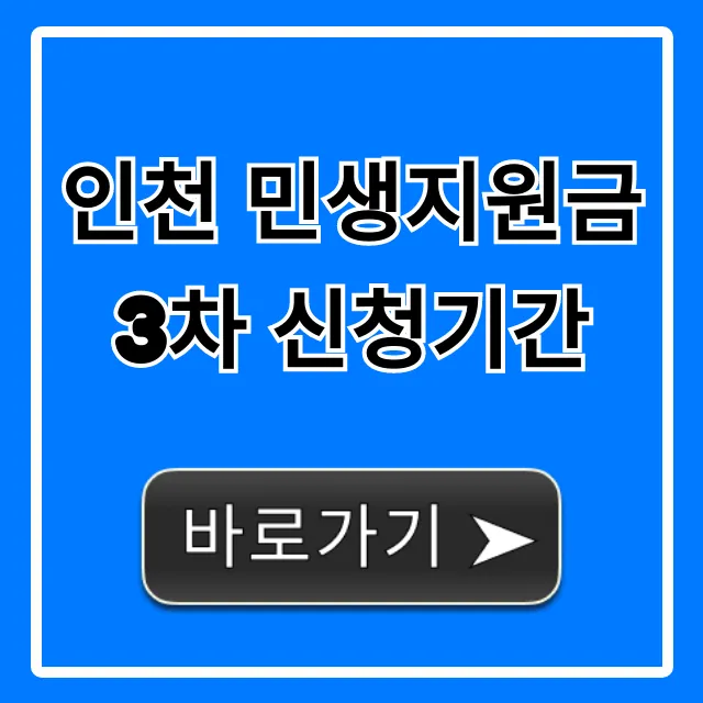인천 민생지원금 3차 신청기간, 신청방법 총정리