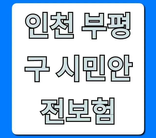 인천 부평구 시민안전보험, 혜택 조회 총정리 인천 부평구 시민안전보험, 혜택 조회 총정리