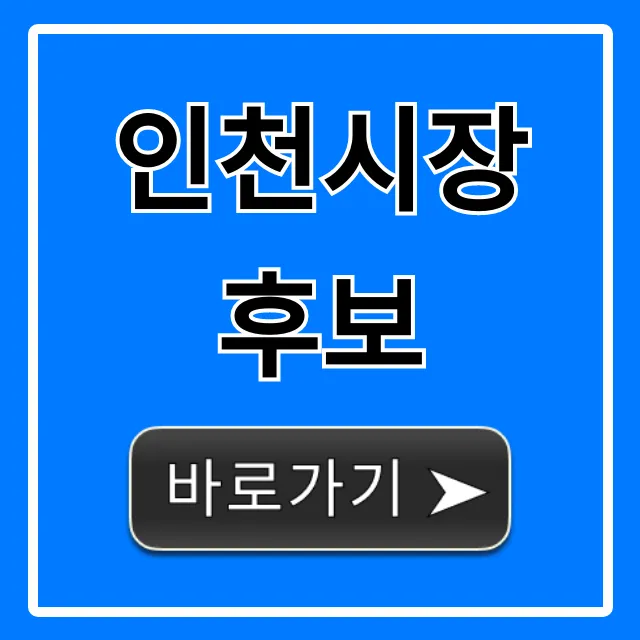 인천시장 후보 공약 한눈에! 완벽 정리