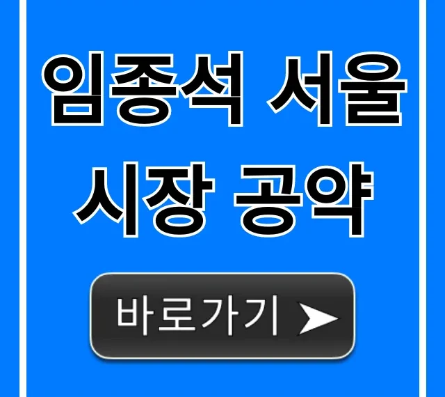 임종석 서울시장 공약 미리보기! 핵심 정책 총정리