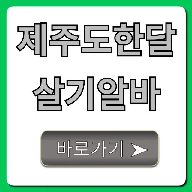 제주도한달살기알바 총정리 & 꿀팁