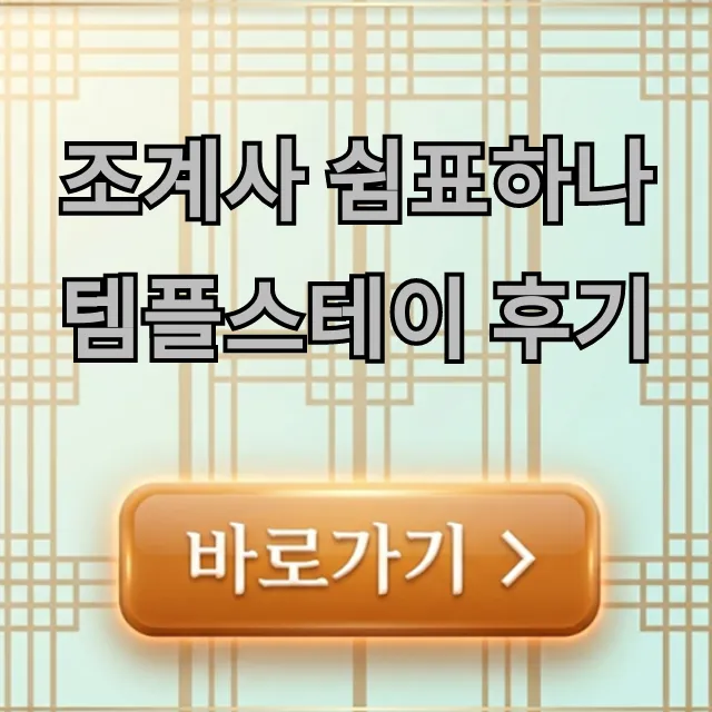 조계사 쉼표하나 템플스테이 후기 & 가격 총정리 조계사 쉼표하나 템플스테이 후기 & 가격 총정리