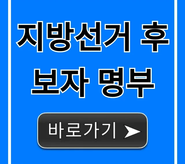 지방선거 후보자 명부: 내 지역 조회 총정리