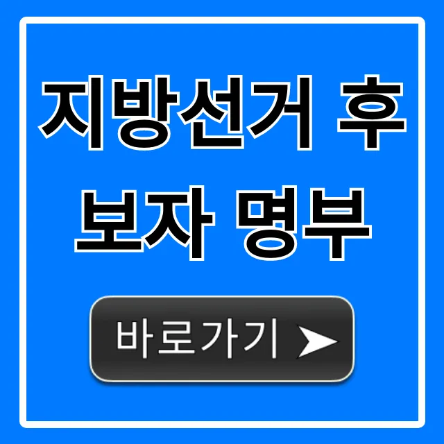 지방선거 후보자 명부: 내 지역 조회 총정리