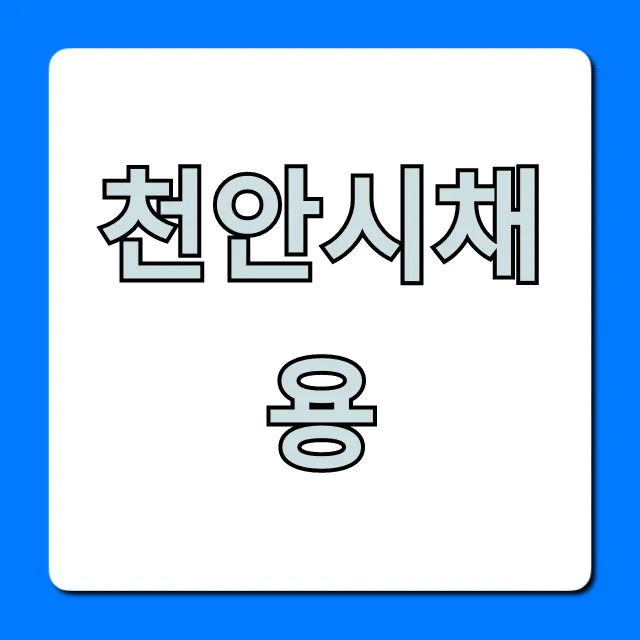 천안시채용 최신 공고 총정리 천안시채용 최신 공고 총정리