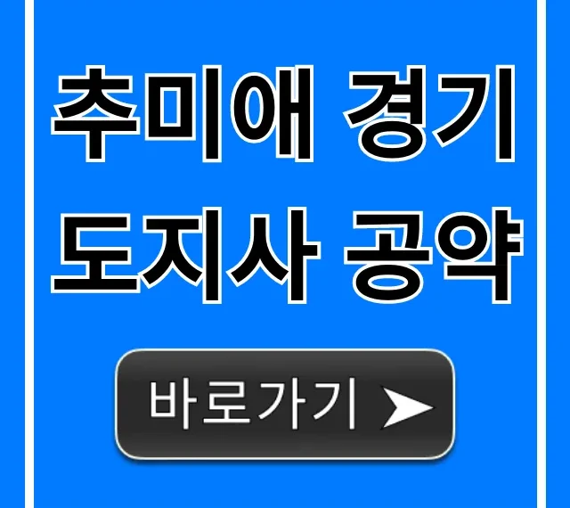 추미애 경기도지사 공약: 핵심 공약 완벽 정리