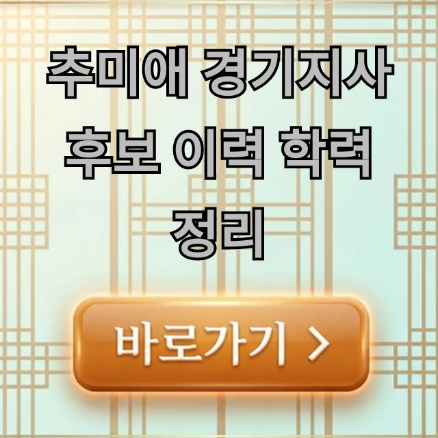 추미애 경기지사 후보 이력 학력 정리, 재산 가족 모든 것
