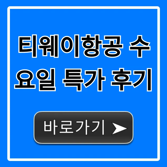 티웨이항공 수요일 특가 후기: 최저가 예약 꿀팁