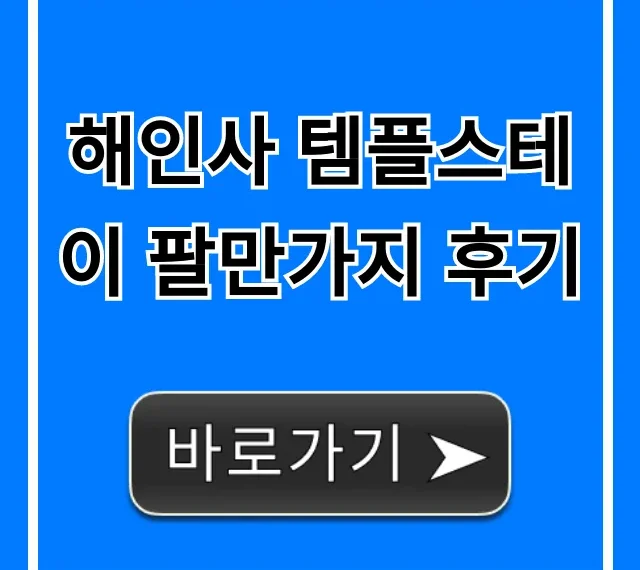 해인사 템플스테이 팔만가지 후기, 가격 신청 꿀팁