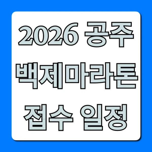 2026 공주백제마라톤 접수 일정: 신청 방법과 꿀팁
