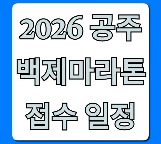 2026 공주백제마라톤 접수 일정 완벽 가이드 및 신청 방법