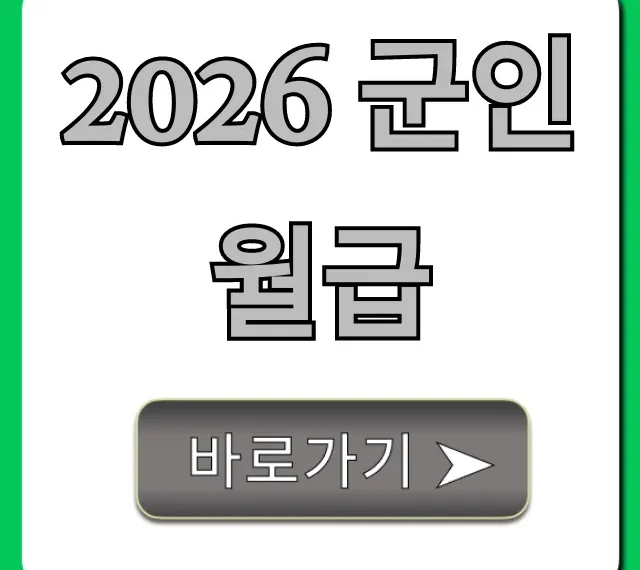 2026 군인월급 확정! 최대 인상 봉급표 총정리
