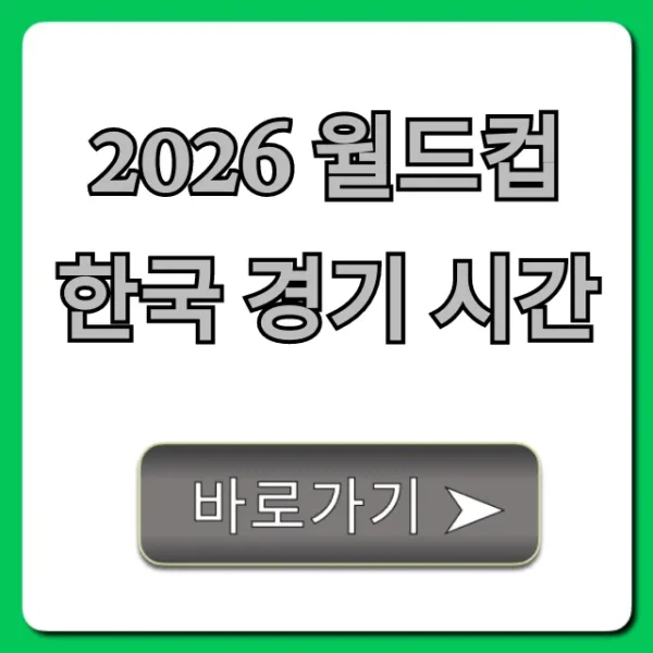 2026 월드컵 한국 경기 시간 및 일정 총정리
