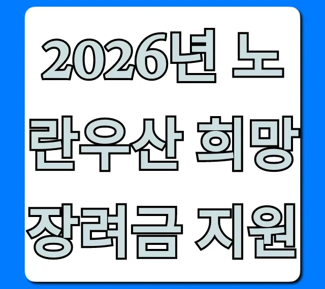2026년 노란우산 희망장려금 지원 신청 꿀팁