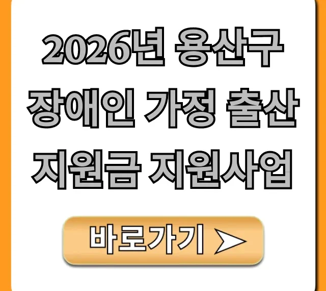 2026년 용산구 장애인 가정 출산지원금 지원사업 총정리