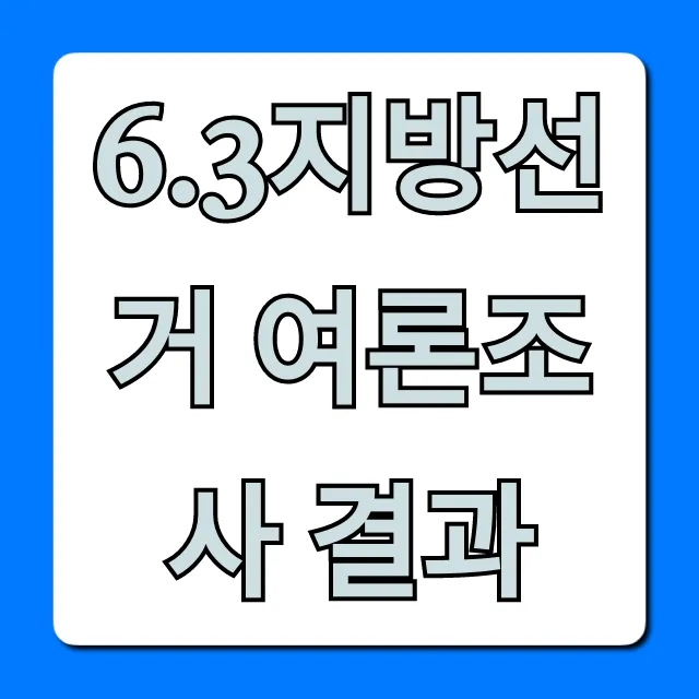 6.3지방선거 여론조사 결과 누가 이길까? 총정리