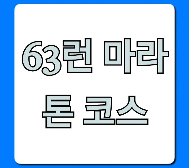 63런 마라톤 코스 한강뷰 완벽 가이드