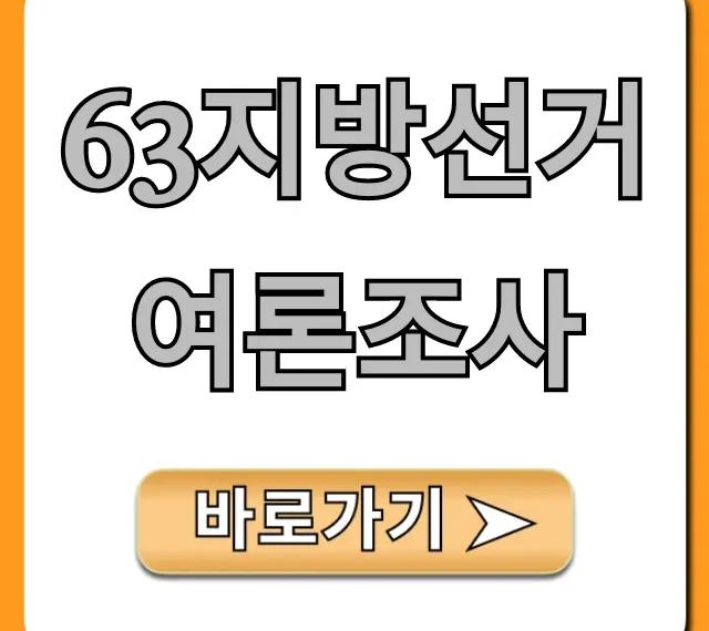 63지방선거 여론조사 지지율 완벽 분석