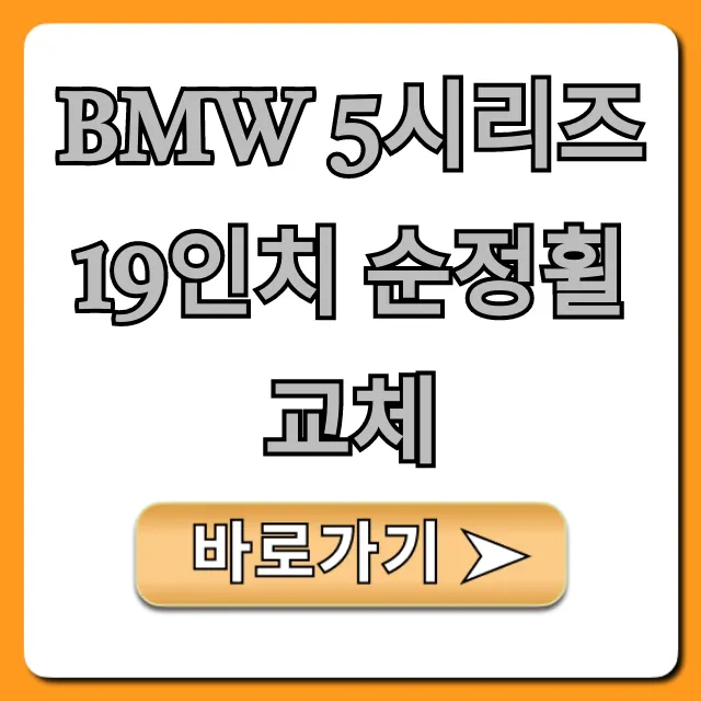 BMW 5시리즈 19인치 순정휠 교체: 비용, 후기 총정리