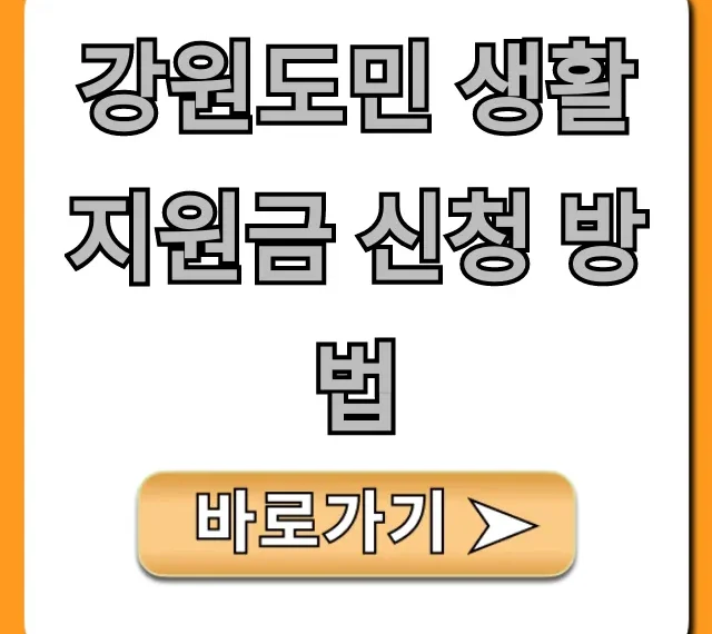 강원도민 생활 지원금 신청 방법 꿀팁! 대상 및 기간