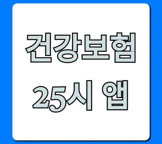 건강보험25시 앱: 조회 & 꿀팁 완벽 가이드