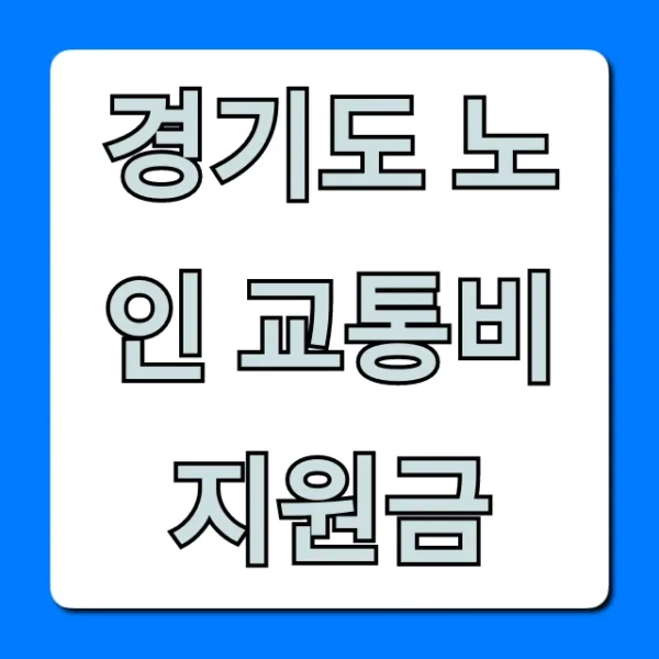 경기도 노인 교통비 지원금 신청 방법, 대상 총정리