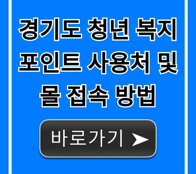 경기도 청년 복지포인트 사용처 및 몰 접속 방법 핵심