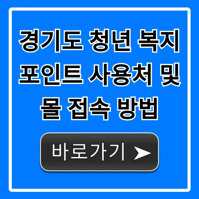 경기도 청년 복지포인트 사용처 및 몰 접속 방법 핵심