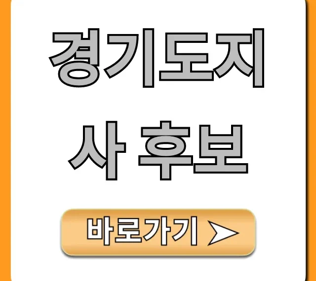 경기도지사 후보 총정리: 핵심 공약 완벽 분석