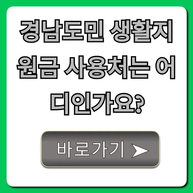 경남도민 생활지원금 사용처 총정리, 가맹점 조회 꿀팁