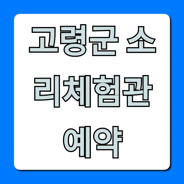 고령군 소리체험관 예약 총정리 고령군 소리체험관 예약 총정리