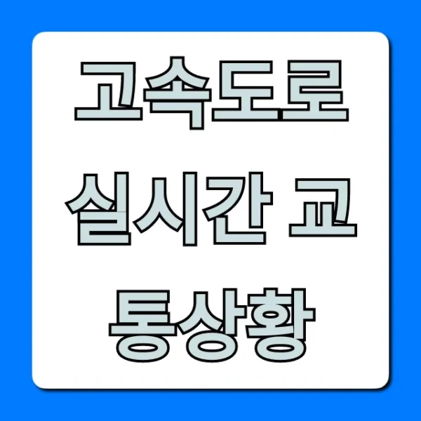 고속도로 실시간 교통상황 막힘 없이 확인!